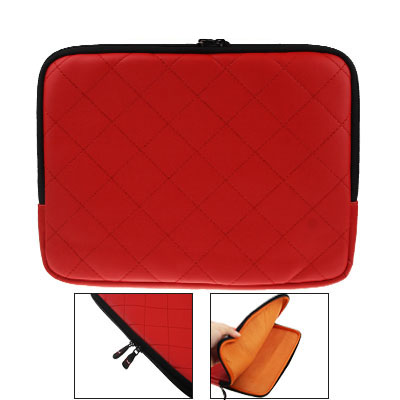 Soft Sleeve Case Zipper Bag with Orange Color for 10.2 inch Laptop (Red) - Click Image to Close